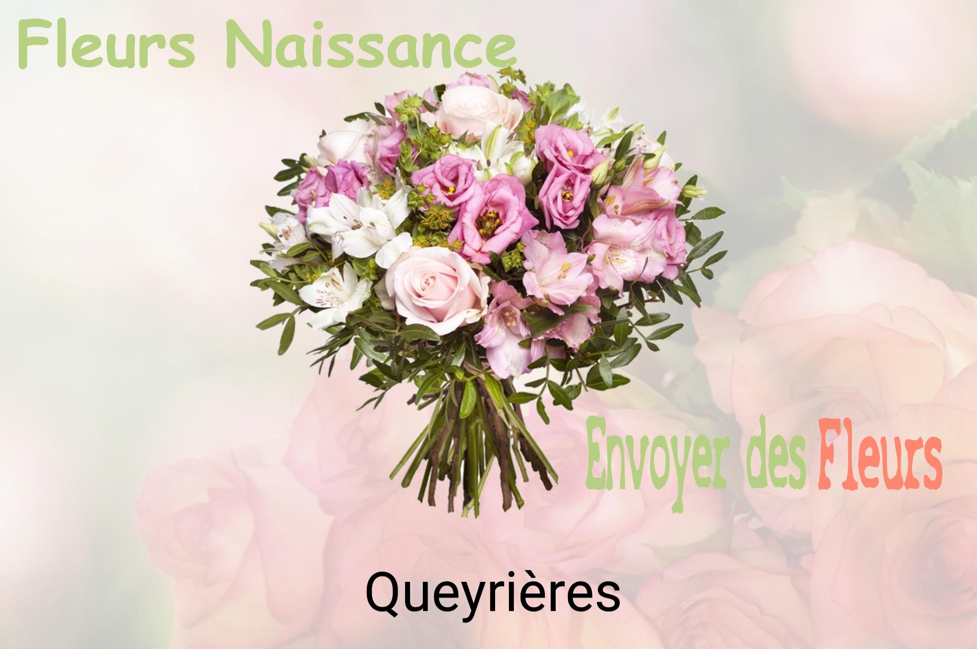 Bouquet de fleurs de naissance livré à Queyrières